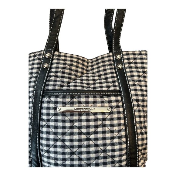 Vintage Longaberger Quilted Gingham Tote Bag - Picture 2 of 6